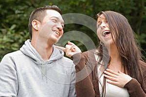 Young Couple Teasing and Jesting photo