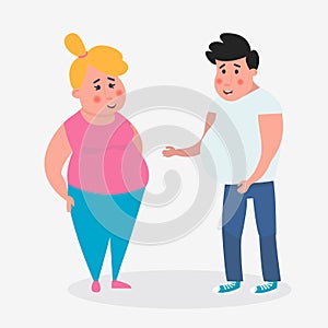 Young couple together. Happy leisure. Vector illustration