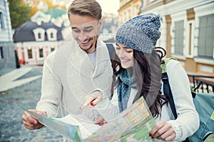 Young couple travels