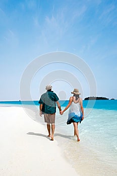 Young couple visit Aitutaki Lagoon Cook Islands