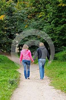 Young couple walking together