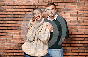 Young couple in warm sweaters