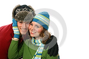 Young couple in winter wear