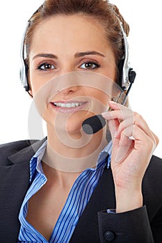 Young customer service operator, isolated