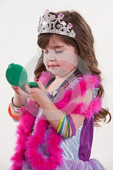 Young cute caucasian toddler girl playing