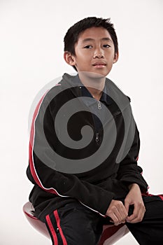 Young cute pre-teen asian boy