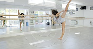 Young dancer practising in a dance studio