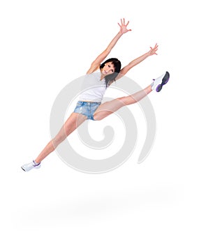 Young dancer woman jumping