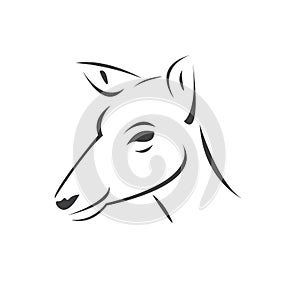 Young deer. Black. vector. icon symbol logo. Illustrator. on white background