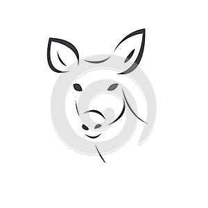 Young deer. Black. vector. icon symbol logo. Illustrator. on white background