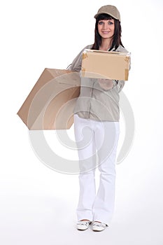 Young deliverer of packages