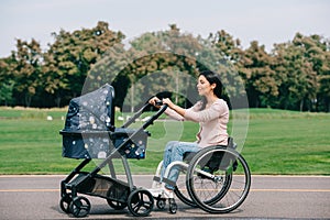 Young disabled woman in wheelchair 