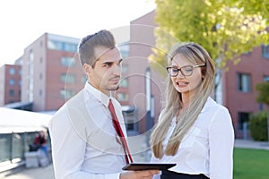 Young disappointed CEO with personal assistant