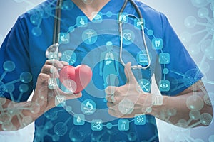 The young doctor cardiologist in telehealth concept