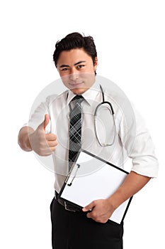 Young doctor with folder