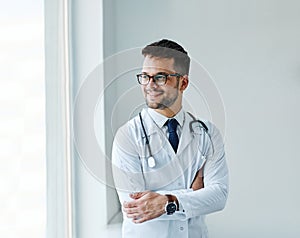 young doctor hospital medical medicine health care clinic office portrait glasses man stethoscope specialist