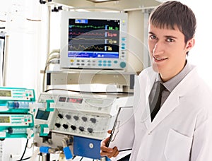 Young doctor in ICU