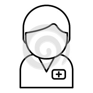 Young doctor person icon outline vector. Clinic work staff