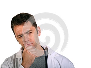 Young Doctor Pondering a Problem
