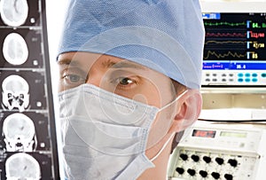 Young doctor with tomogram