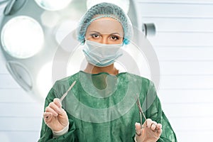 Young doctor woman in surgery room