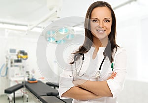 Young doctor woman in surgery room