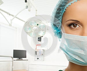 Young doctor woman in surgery room