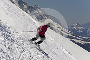 Young downhill skier