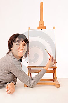 Young drawing girl