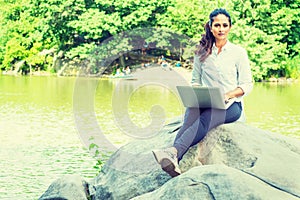 Young East Indian American Woman traveling, working in New York