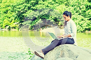 Young East Indian American Woman traveling, working in New York