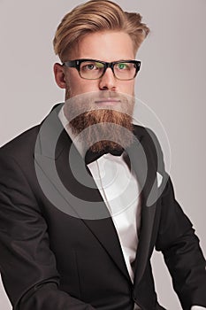 Young elegant business man wearing a tuxedo