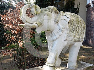 Young elephant of white stone