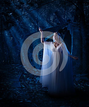 Elf girl in night forest version