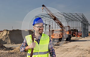 Young engineer at building site