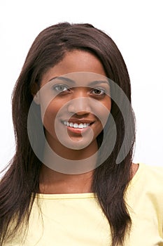Young ethnic black African American woman smiling