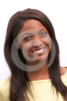 Young ethnic black African American woman smiling