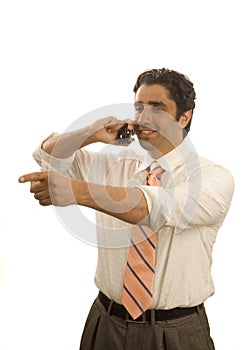 Young executive on phone