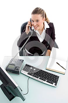 Young executive talking on phone