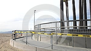 Young Explorer Walks Around Venice Beach Skatepark Closure 4k 30 fps