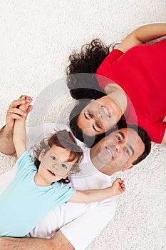 Young family with child relaxing