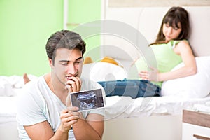 The young family finding out about pregnancy