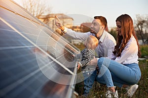 Young family getting to know alternative energy