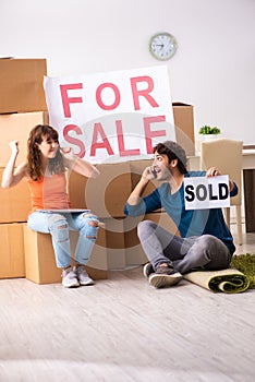 The young family offering house for sale and moving out