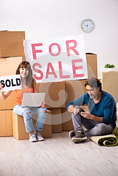 The young family offering house for sale and moving out