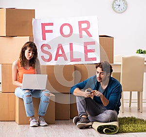 The young family offering house for sale and moving out