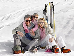 Young Family On Ski Vacation