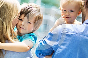 Young family with two kids