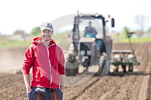 Young farmer on farmland