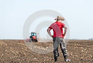 Young farmer on farmland